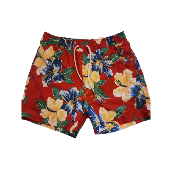 Polo Ralph Lauren Red Floral Swim Trunks - Picture 1 of 5